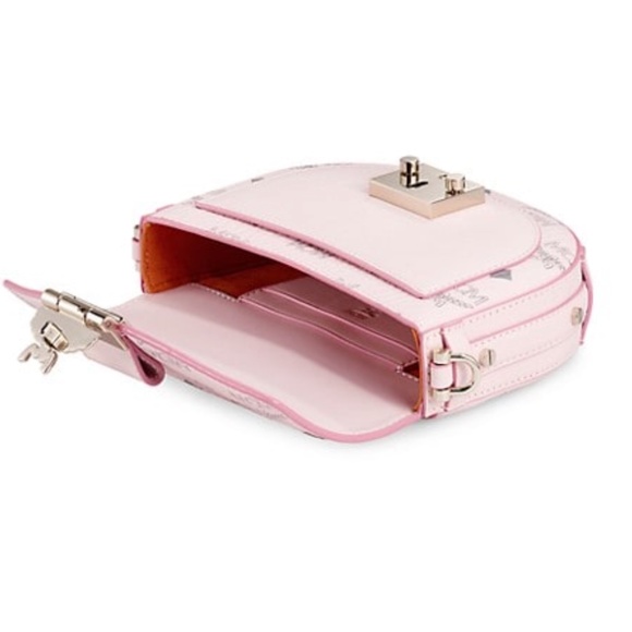 NWT $720 MCM Mini Patricia Round Crossbody Bag in Visetos in Powder Pink! - Picture 3 of 14